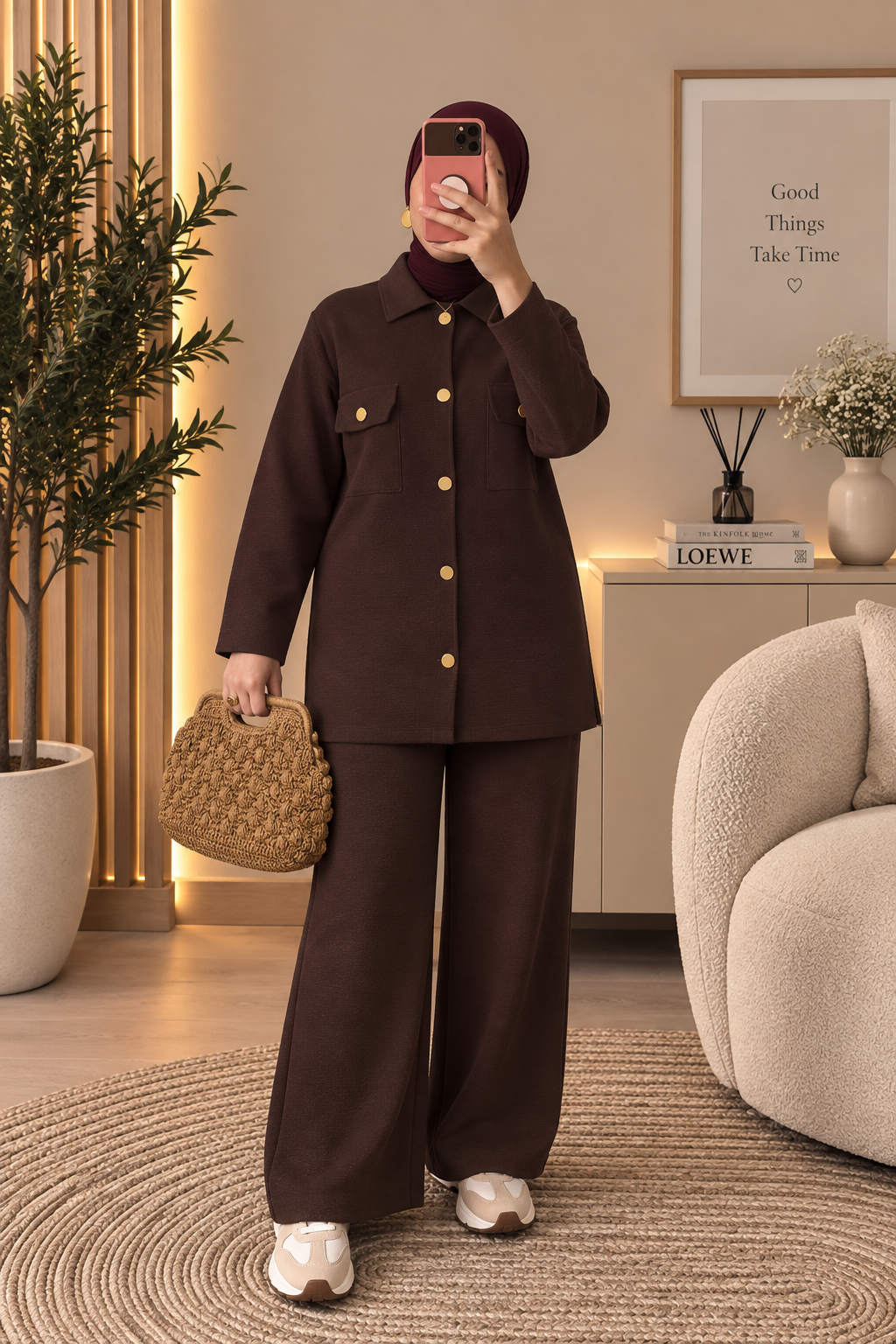 Elegante strick zweiteiler set