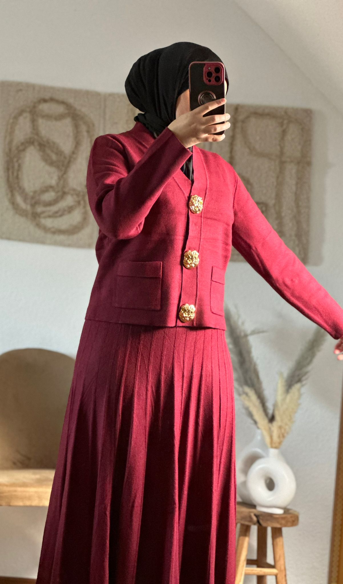 AMIRAs zweiteler set in weinrot