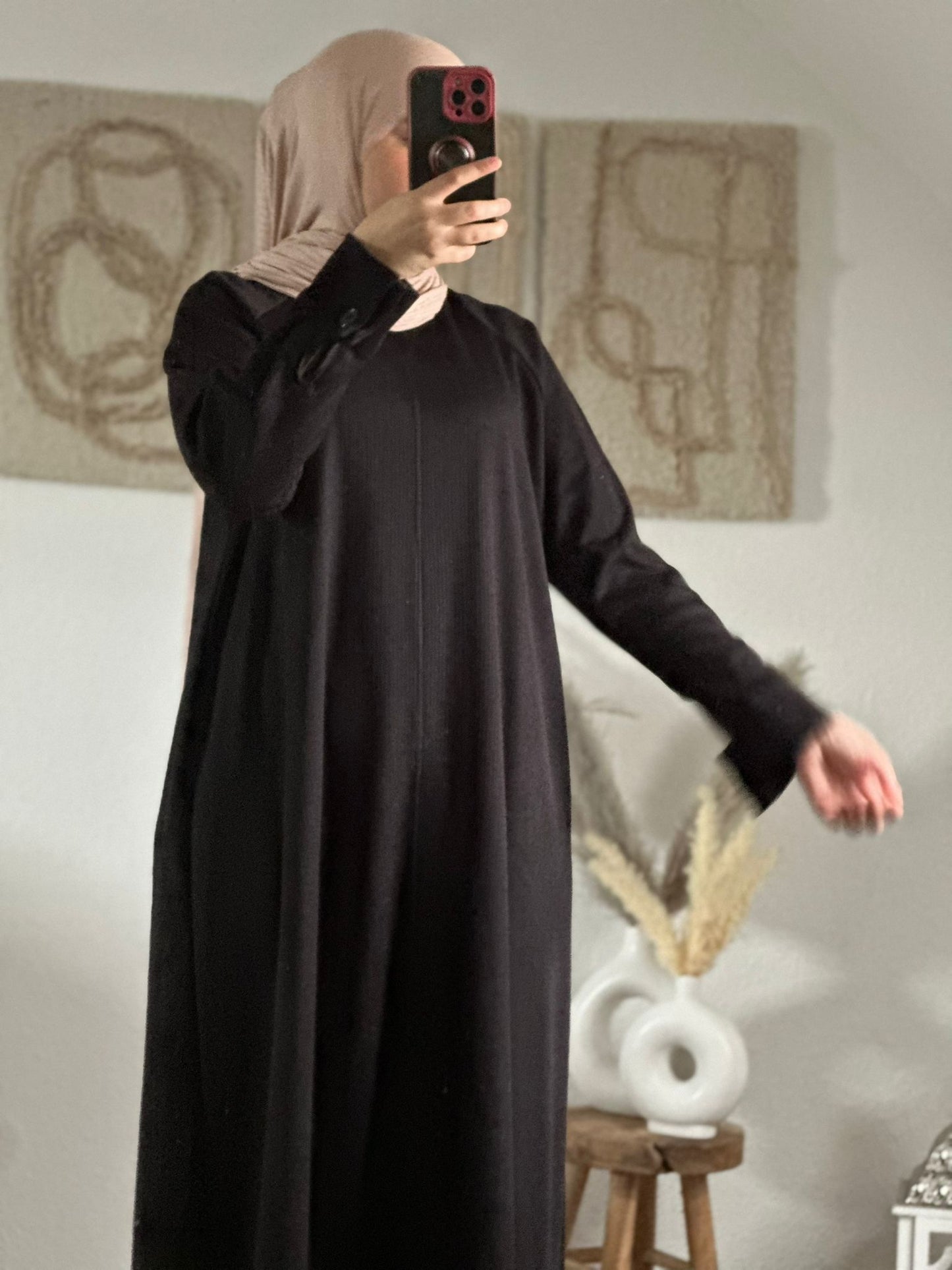 LATAFAs abaya in farbe schwarz