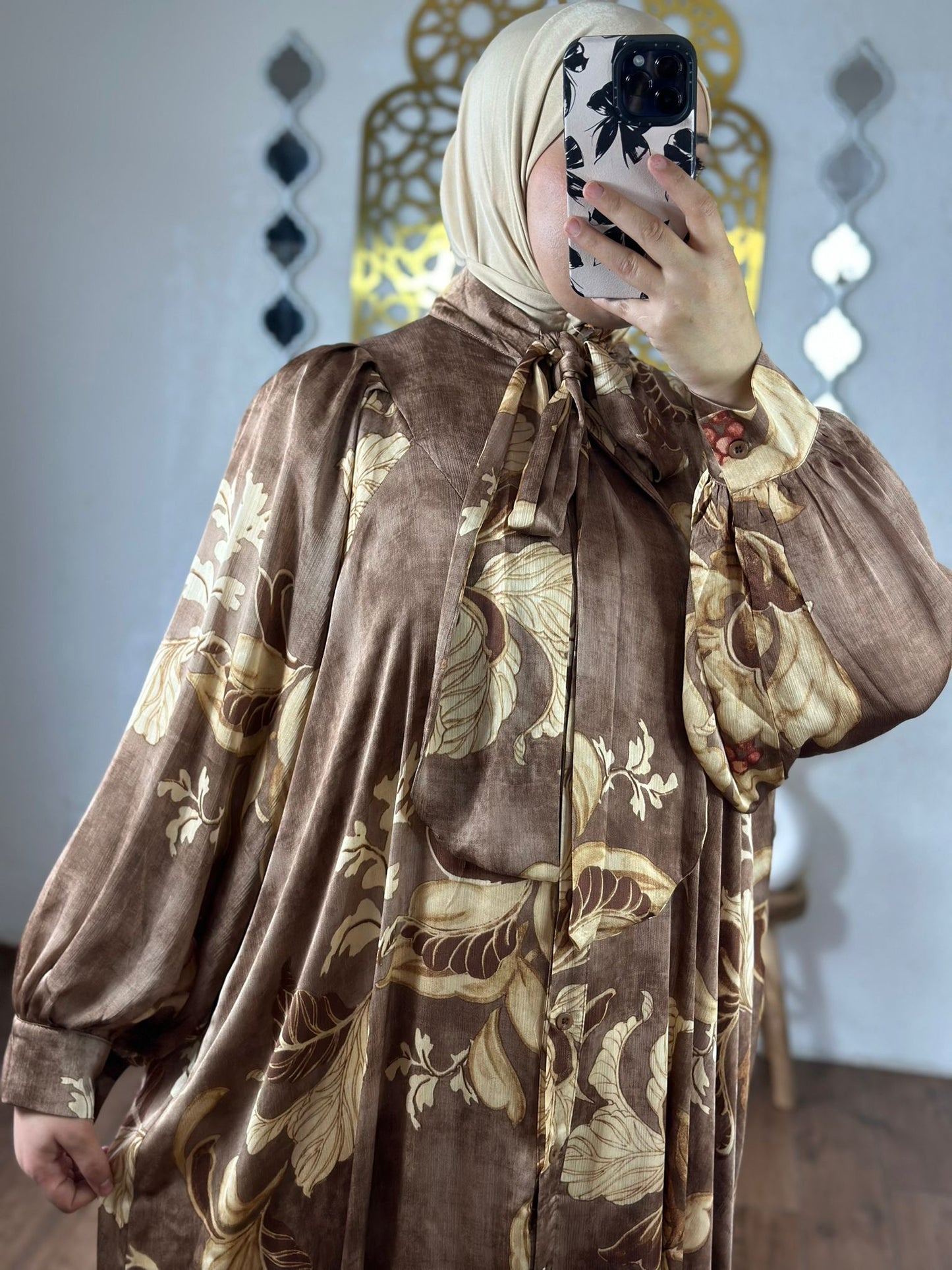 Safaa Maxikleid in farbe braun