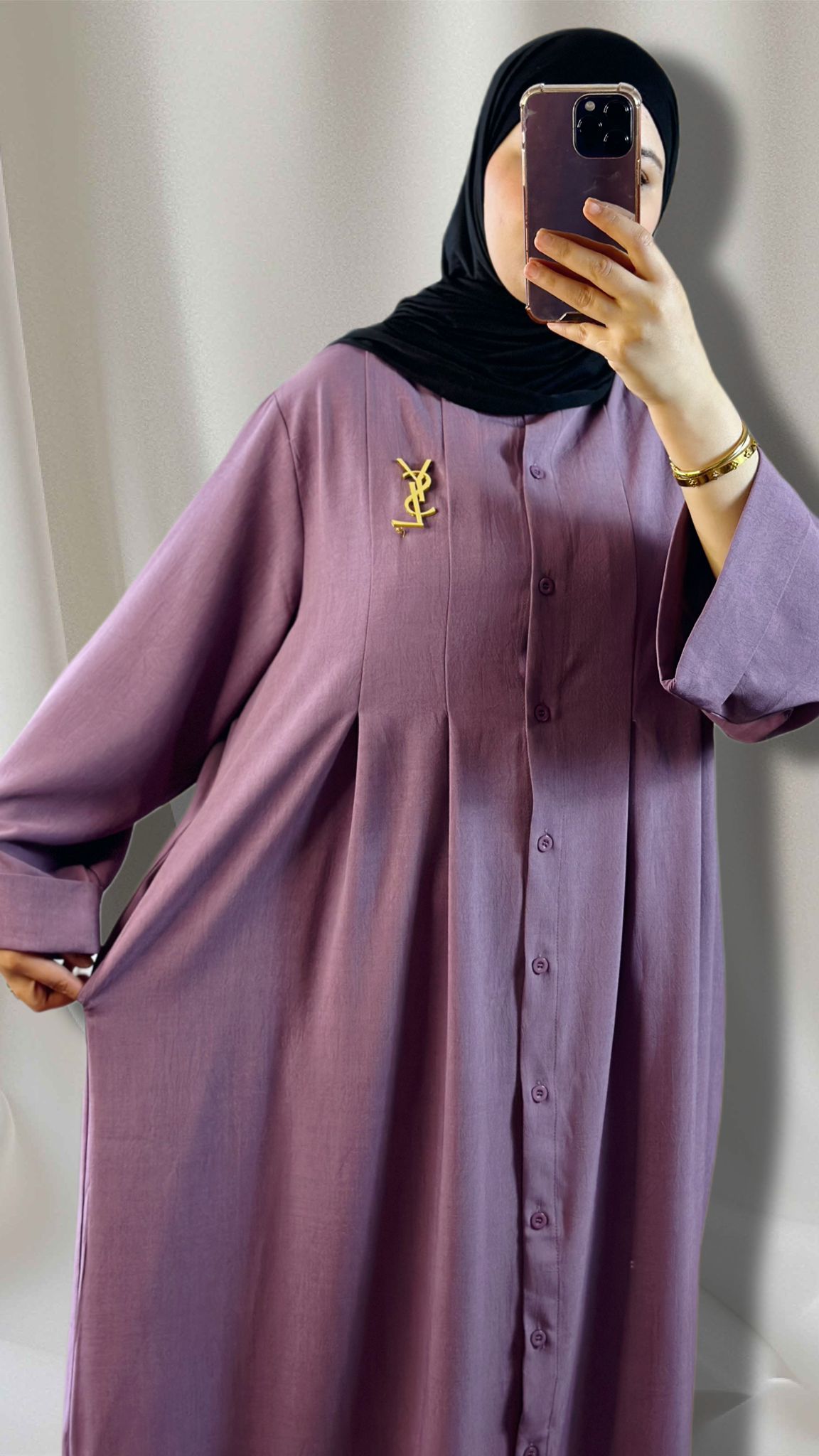 Elegante abaya in farbe lila