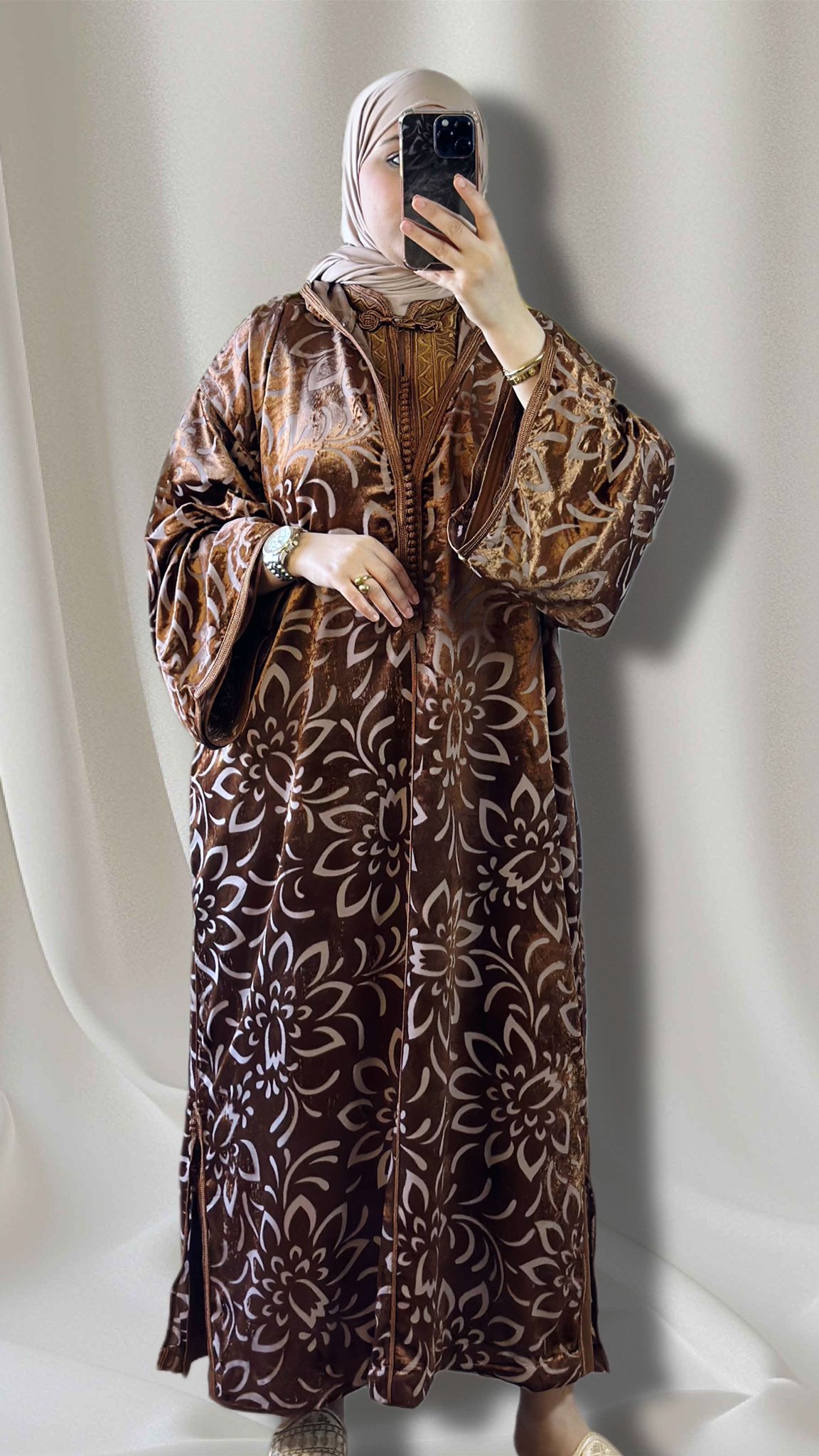 Fakhama jelabba in der farbe braun