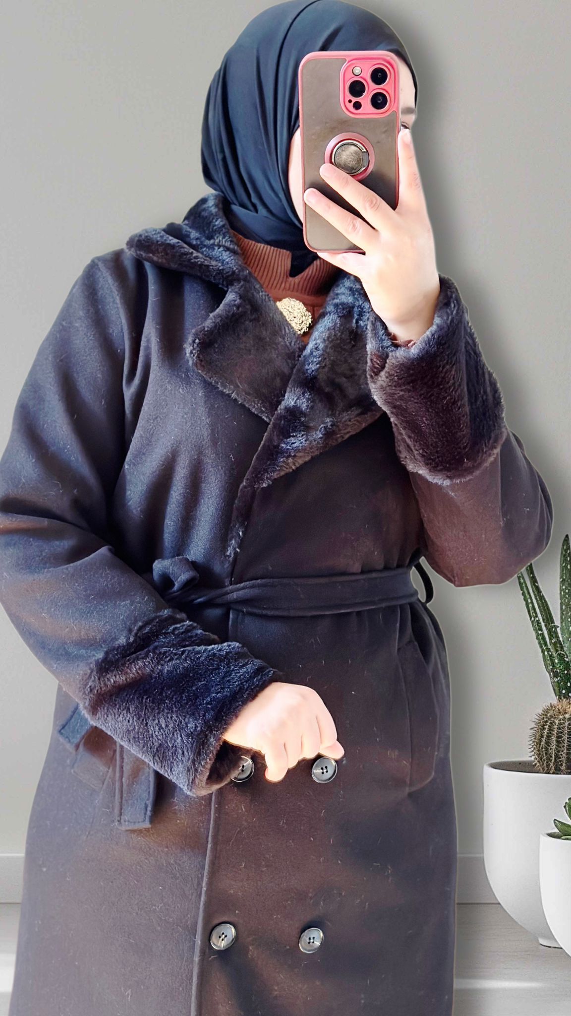 Elegante damen Mantel in schwarz