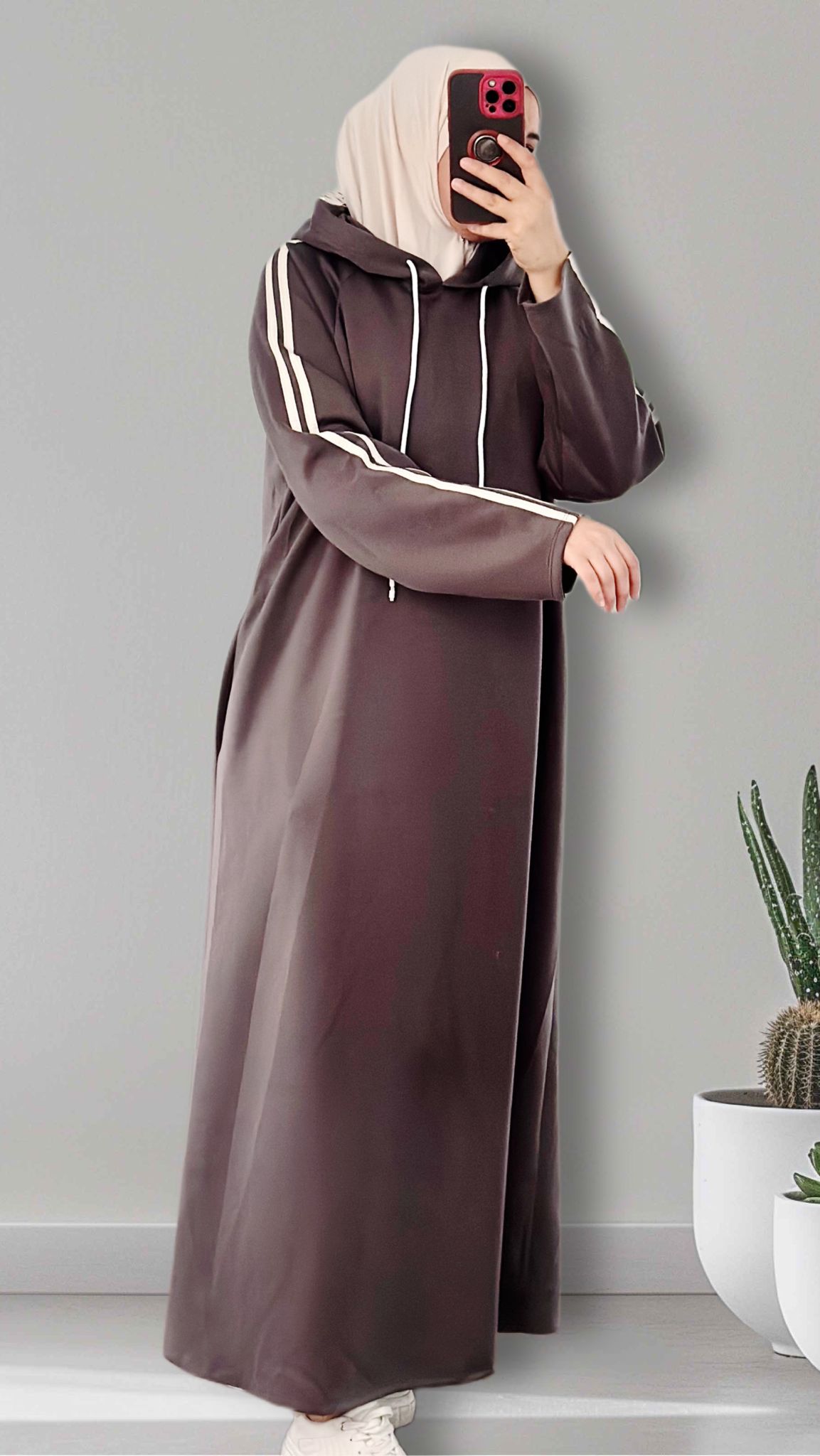 kaputzen kleid in grau