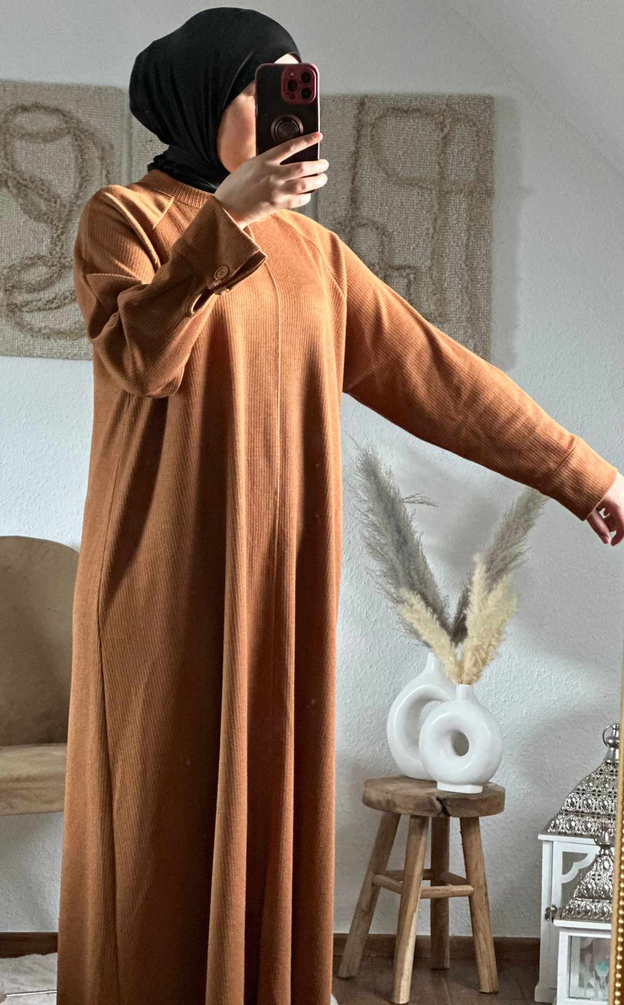 LATAFAs abaya in farbe rust