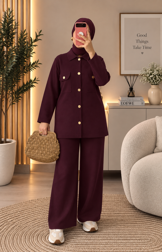elegantes strick zweiteiler set