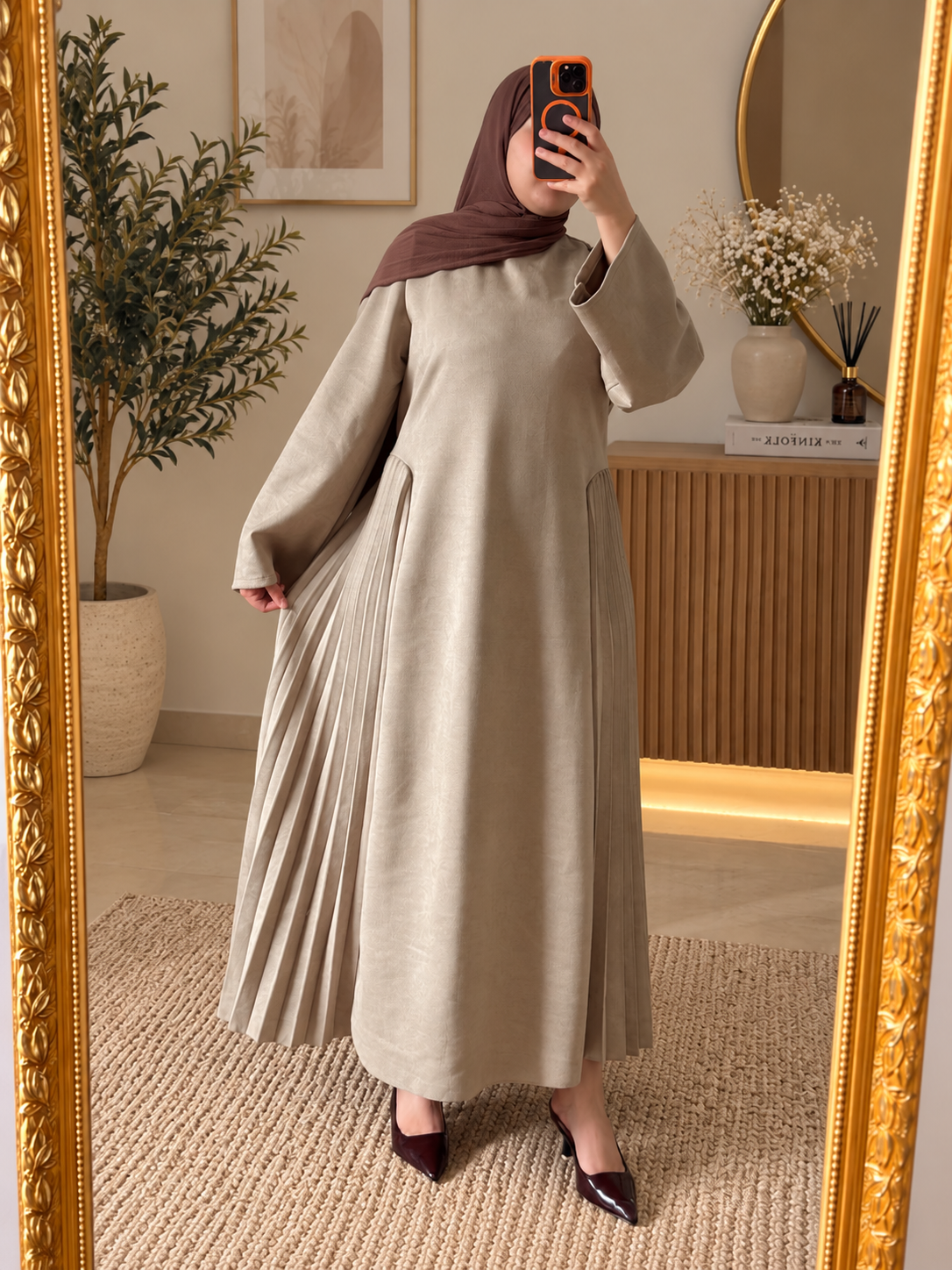 Elegante leder kleid