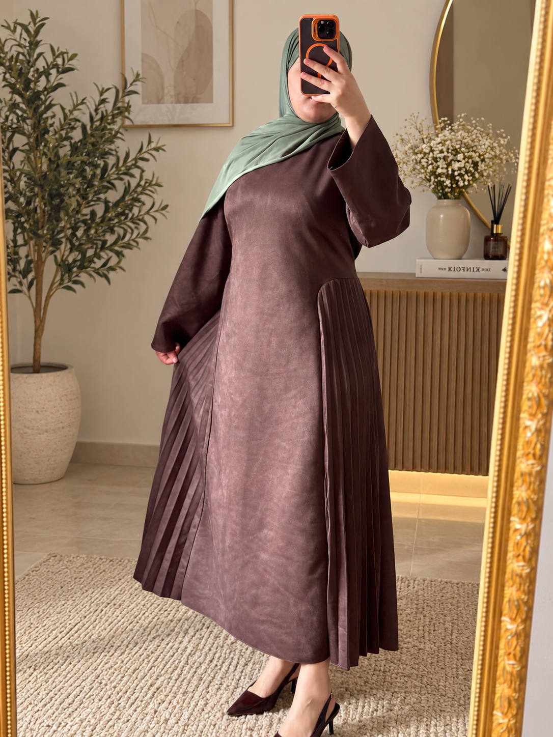 Elegante leder kleid
