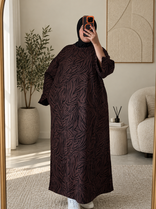 Zahra maxi kleid mit abstraktem print