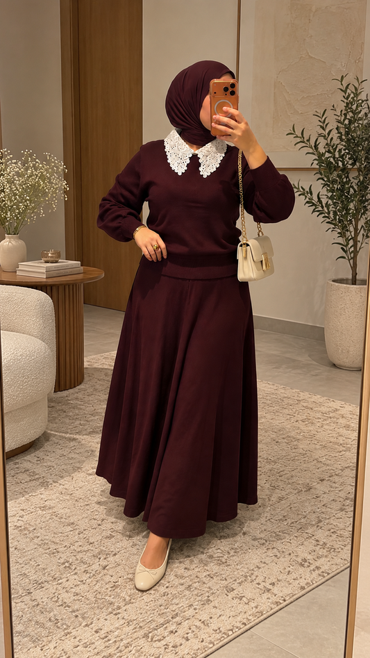 amira elegante set dunkel rot