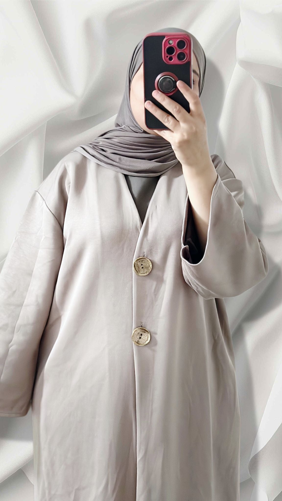 marwas kimono in taupe