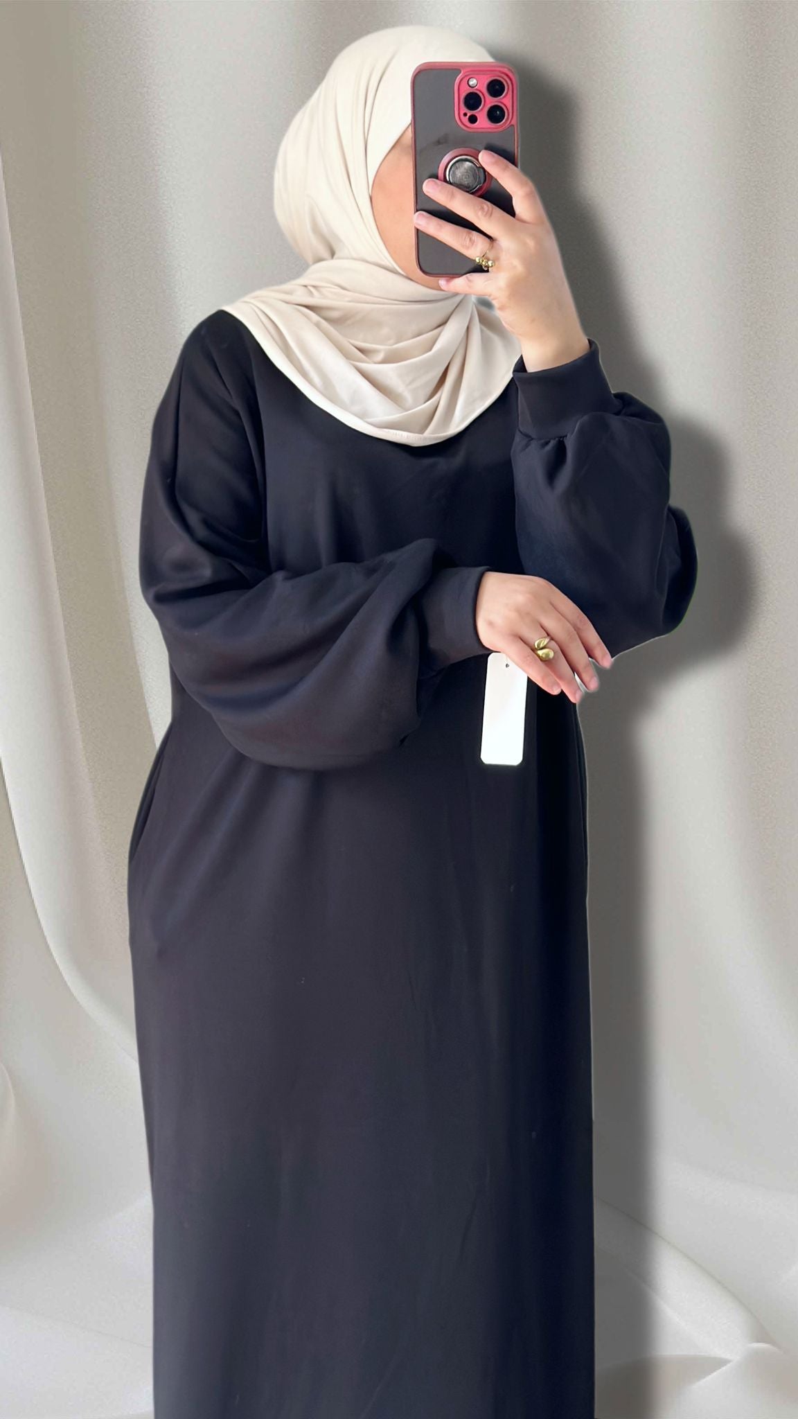 NADIAs abaya in schwarz
