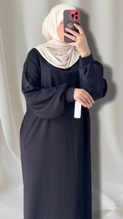 NADIAs abaya in schwarz