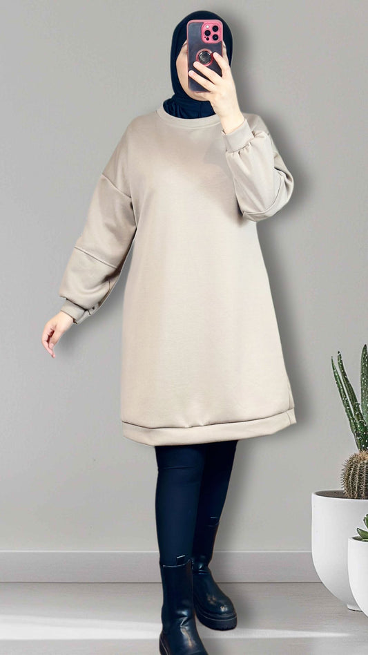 YANAs bequemer pulluver in taupe