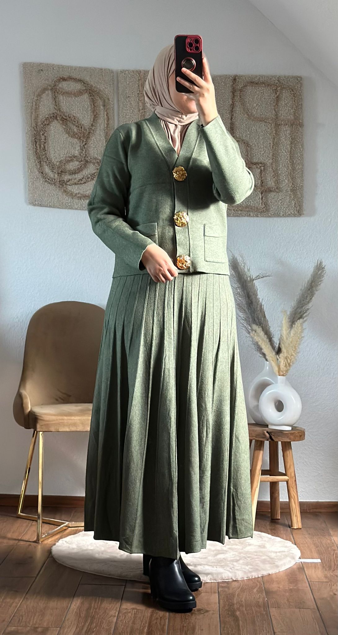 AMIRAS zweiteiler set in kaki