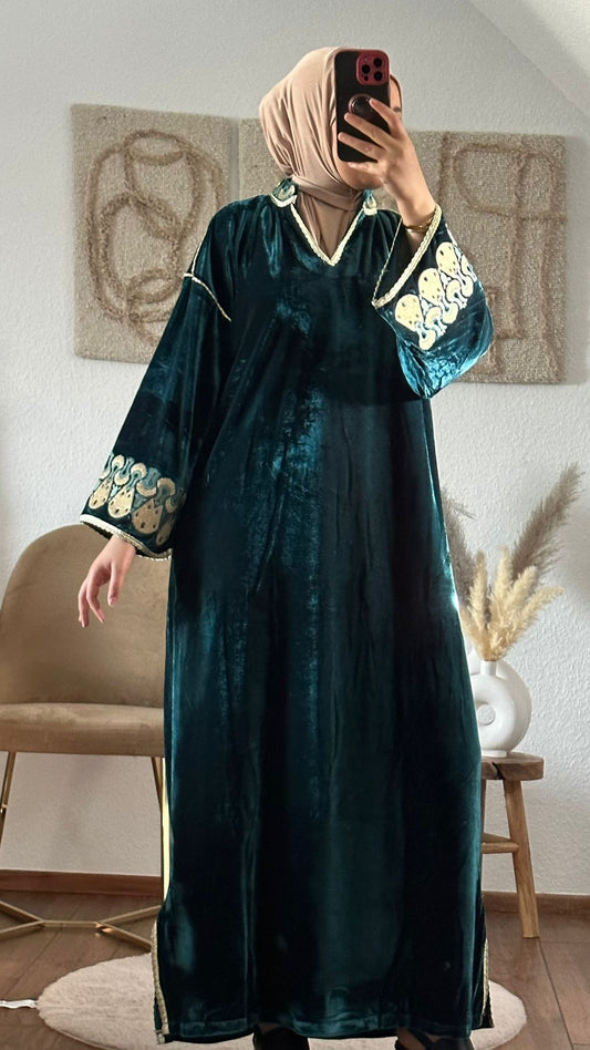 Orientalisches Kaftankleid in grun