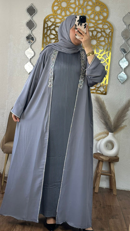 Luxuriöse dreiteilige Abaya