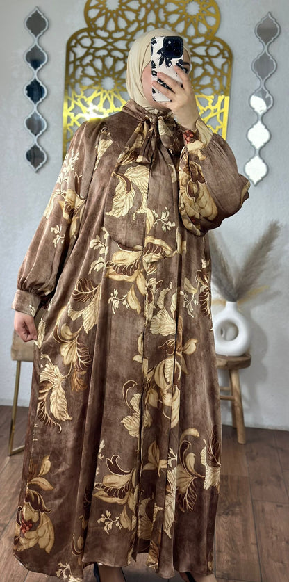 Safaa Maxikleid in farbe braun