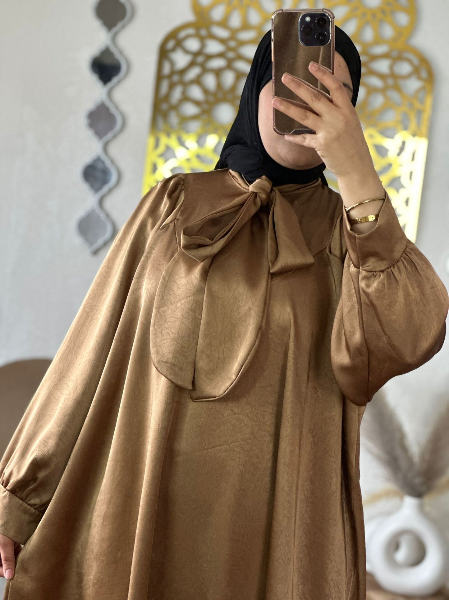 Yara maxikleid in farbe kamel