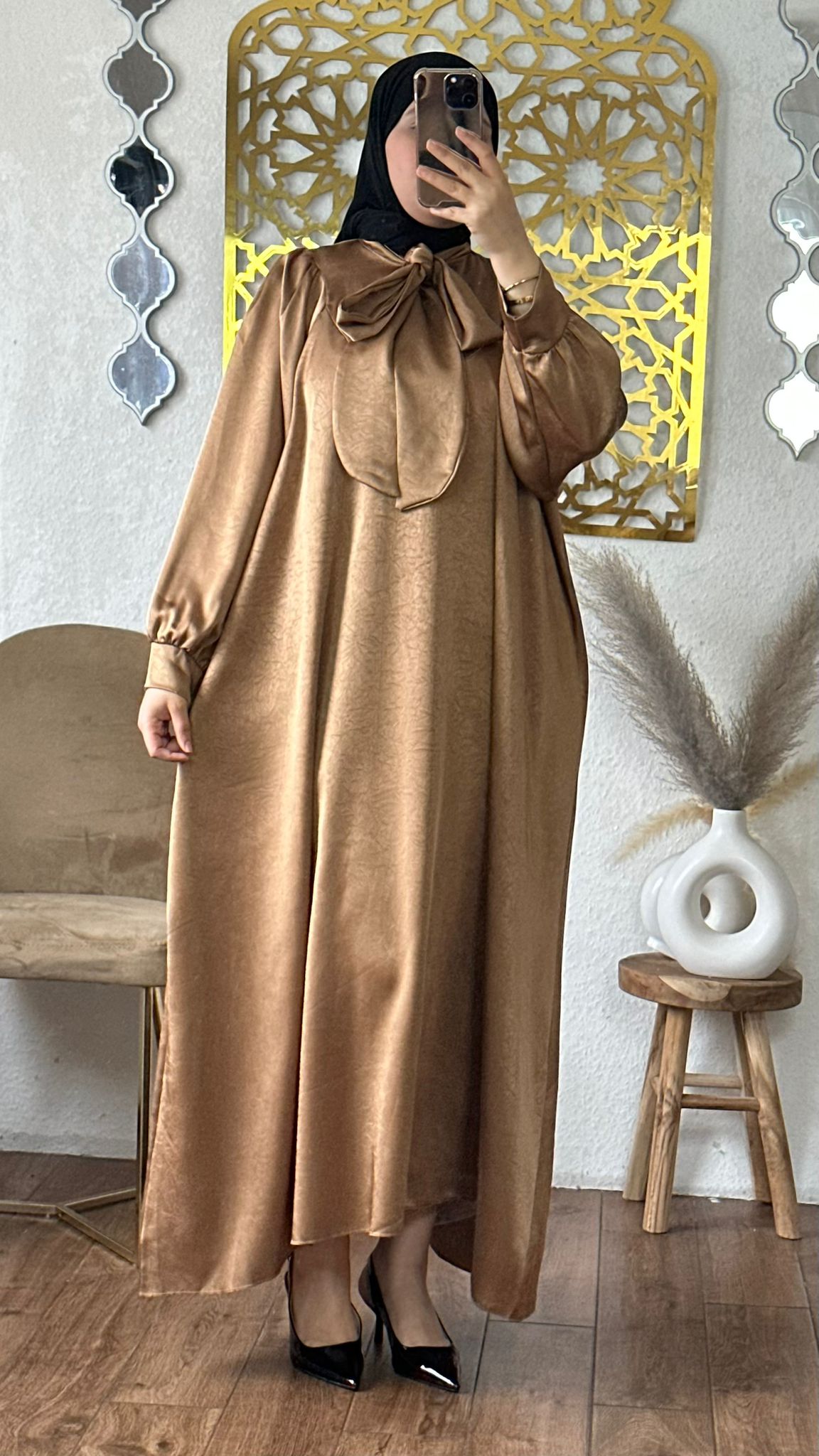 Yara maxikleid in farbe kamel