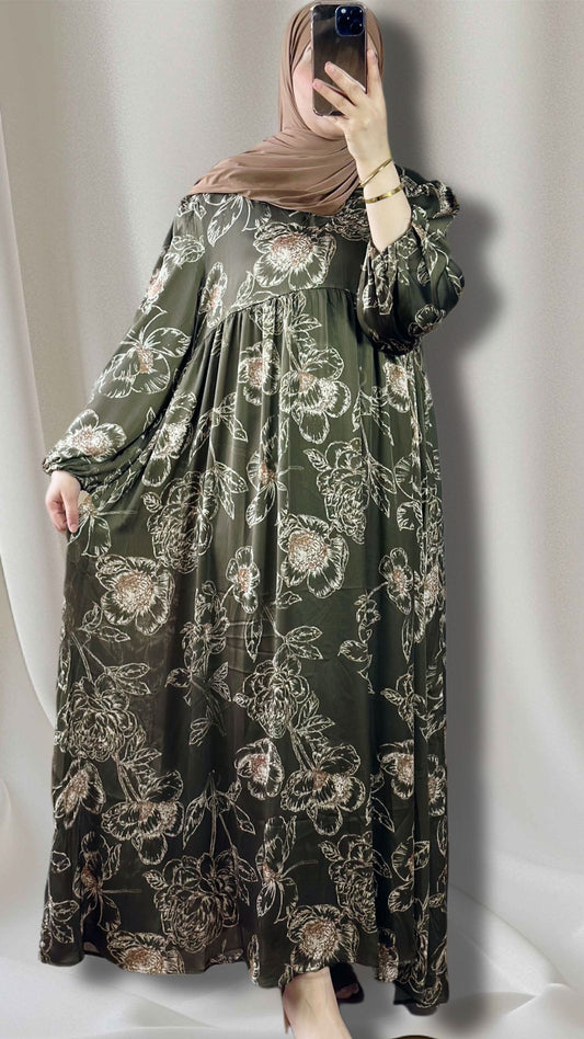 Lara maxikleid in der fare grun