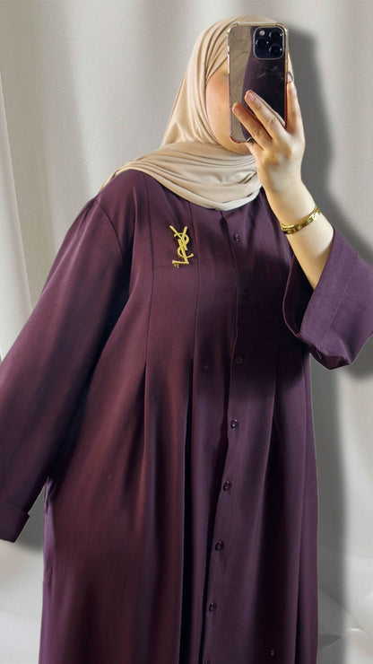Elegante Abaya in der farbe Aubergine