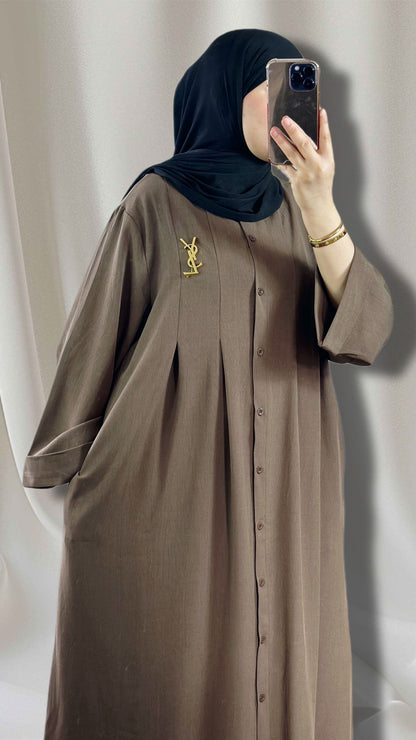 Elegante  abaya in farbe braun
