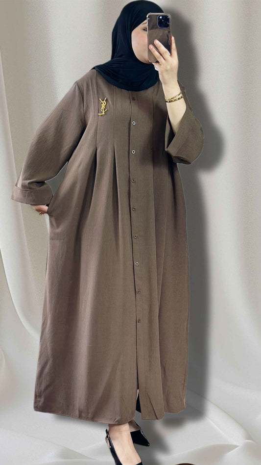 Elegante  abaya in farbe braun