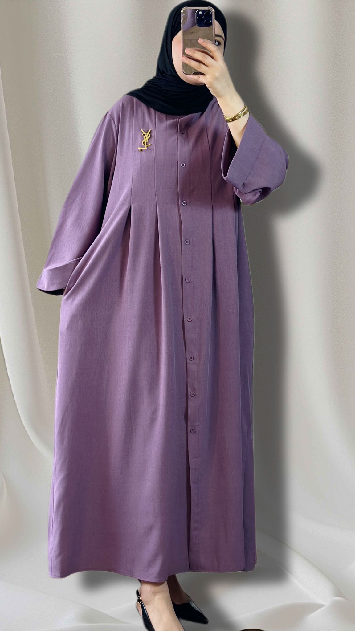 Elegante abaya in farbe lila