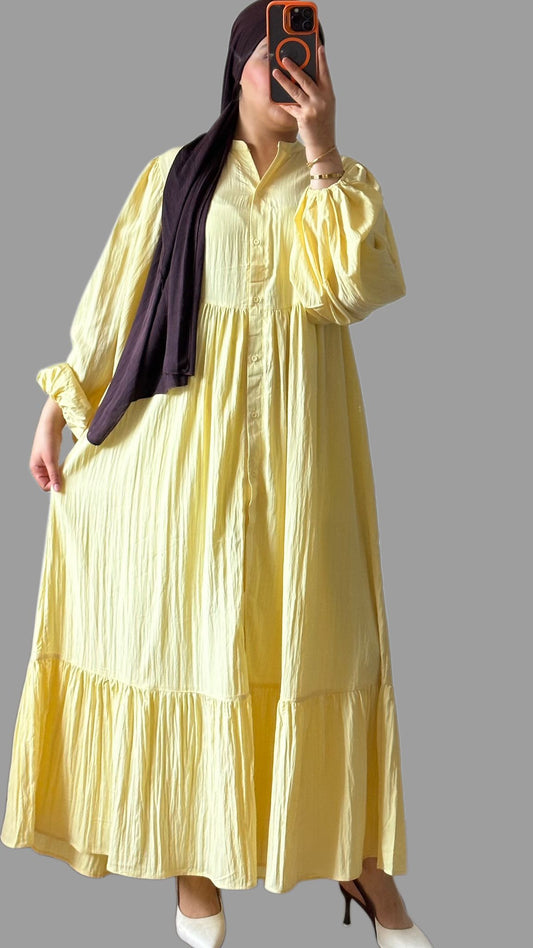 Amira maxikleid in der farbe gelb