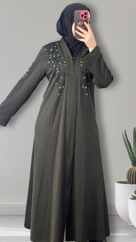 FAKHAMAs abaya  in dunkel Grun