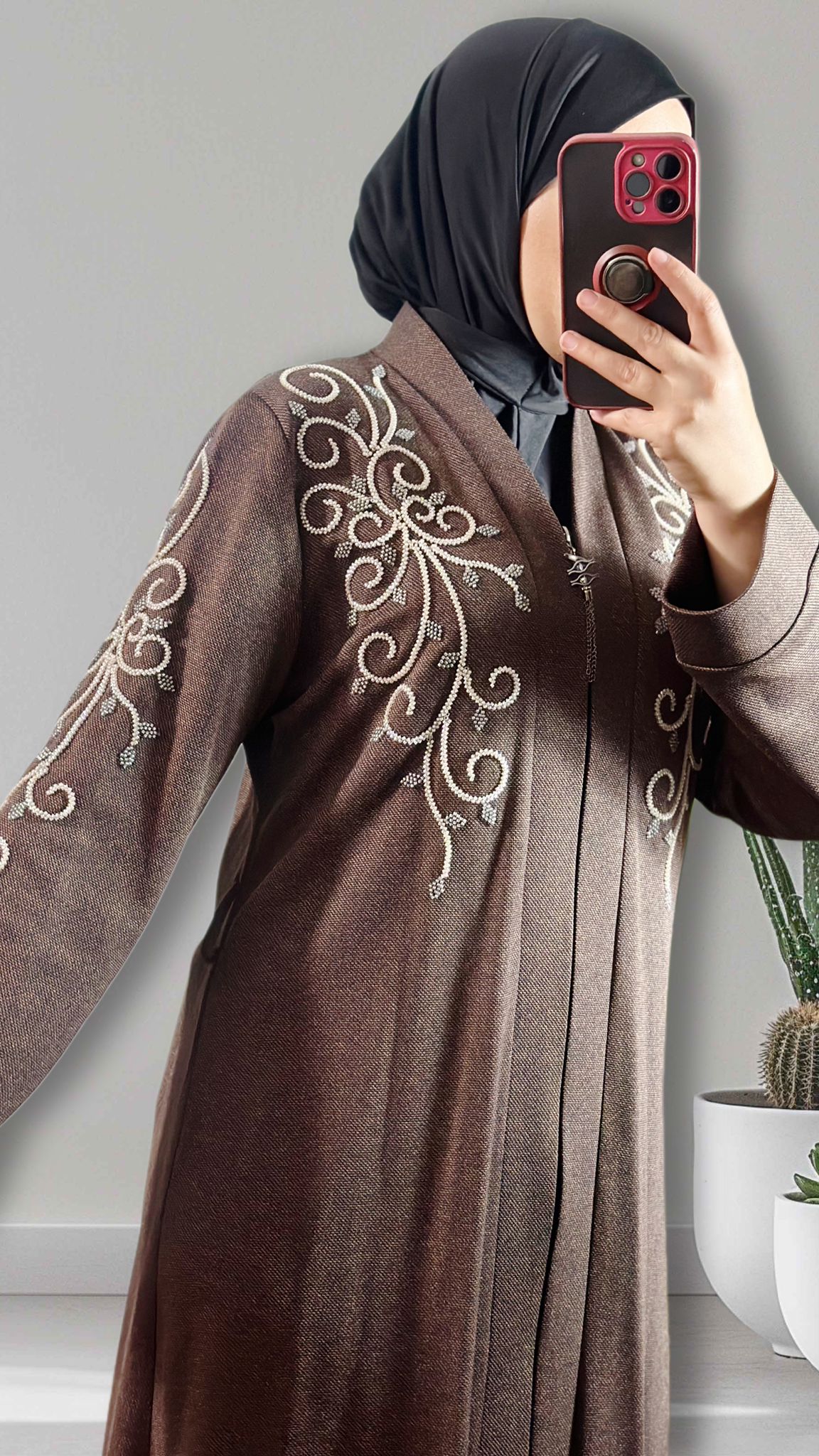 FAKHAMAs abaya in braun