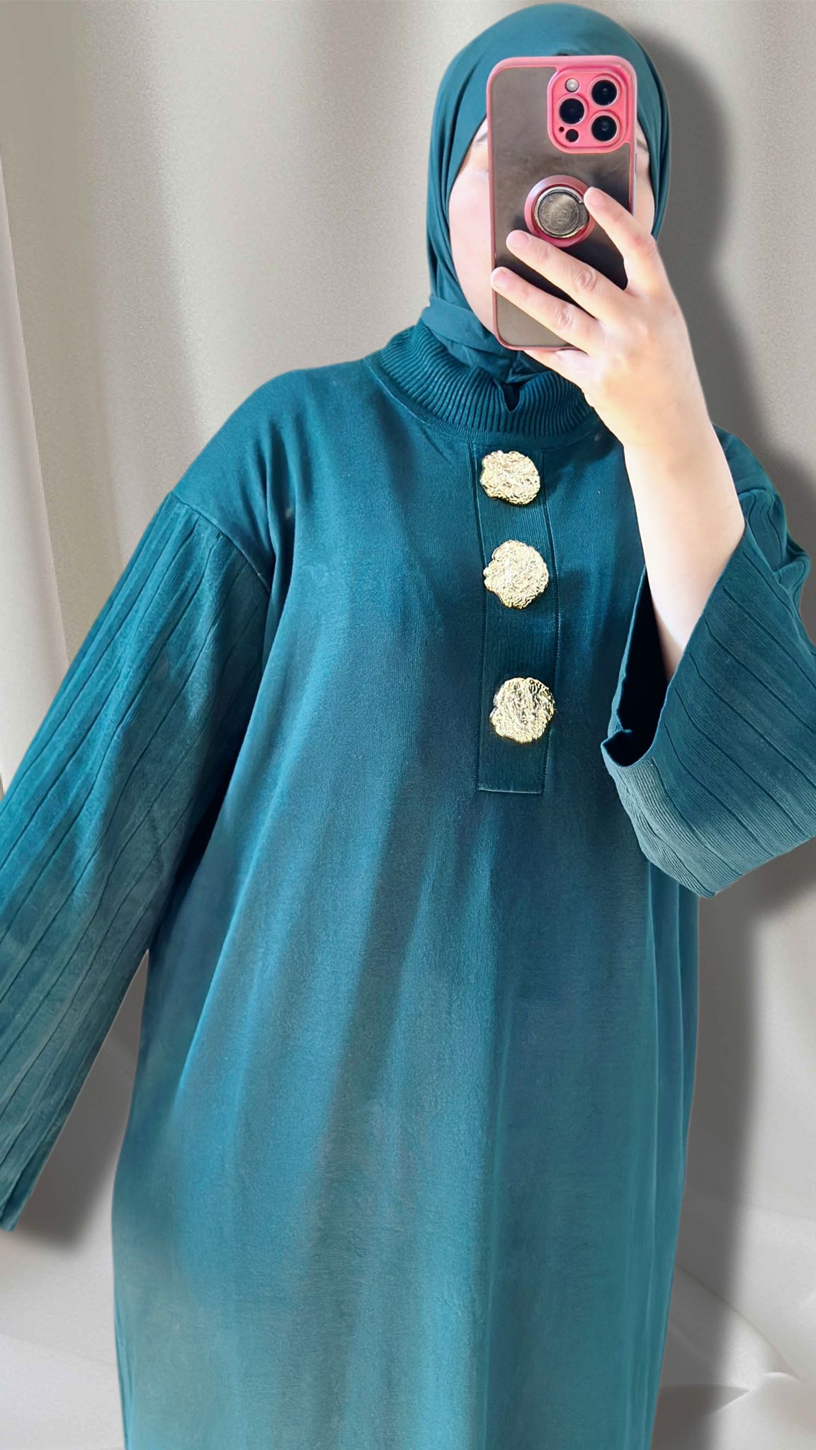 LAYLAS strickkleid in dunkel grun