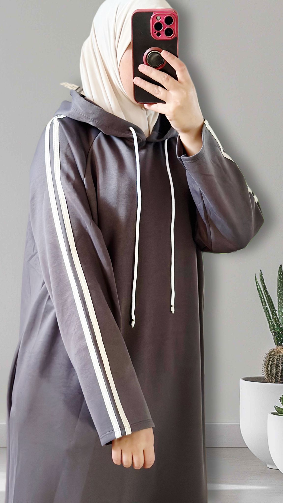 kaputzen kleid in grau