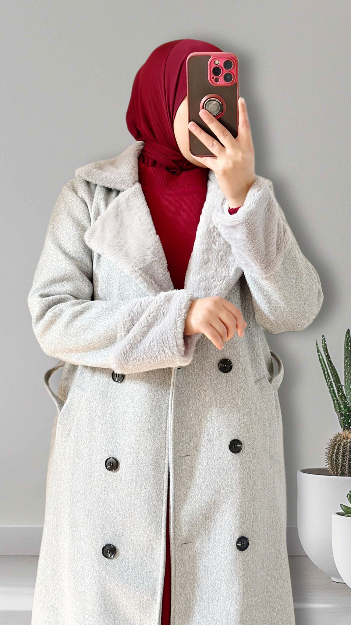 Eleganter damen Manter in grau