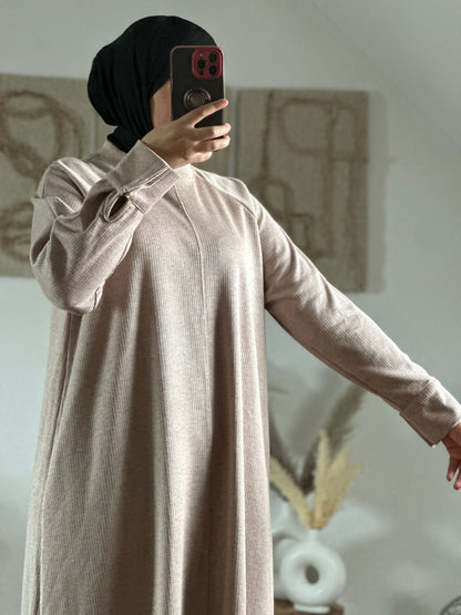 LATAFAs abaya in farbe taupe