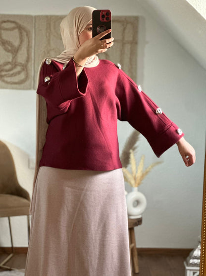 MARYAs Damenstrickpullover in bordoux