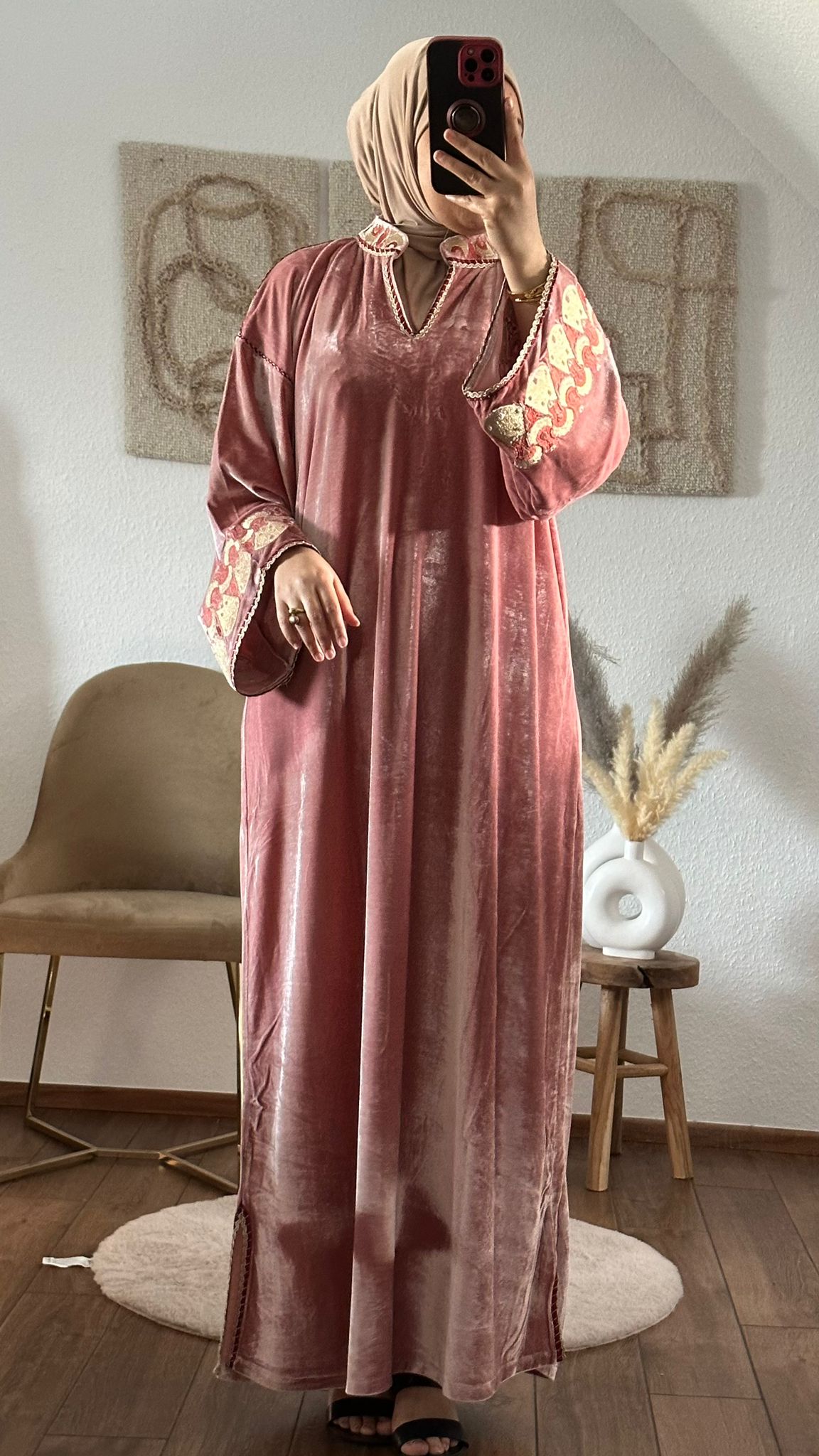 Orientalisches Kaftankleid in rosa