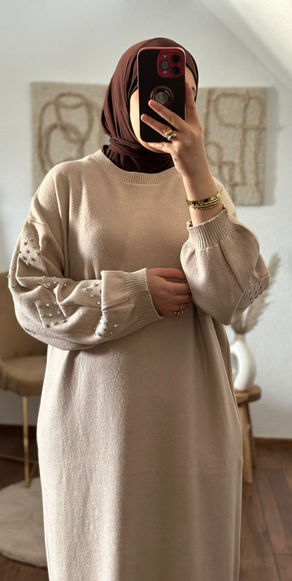 Kleid Mit Ärmel-Details in bieg