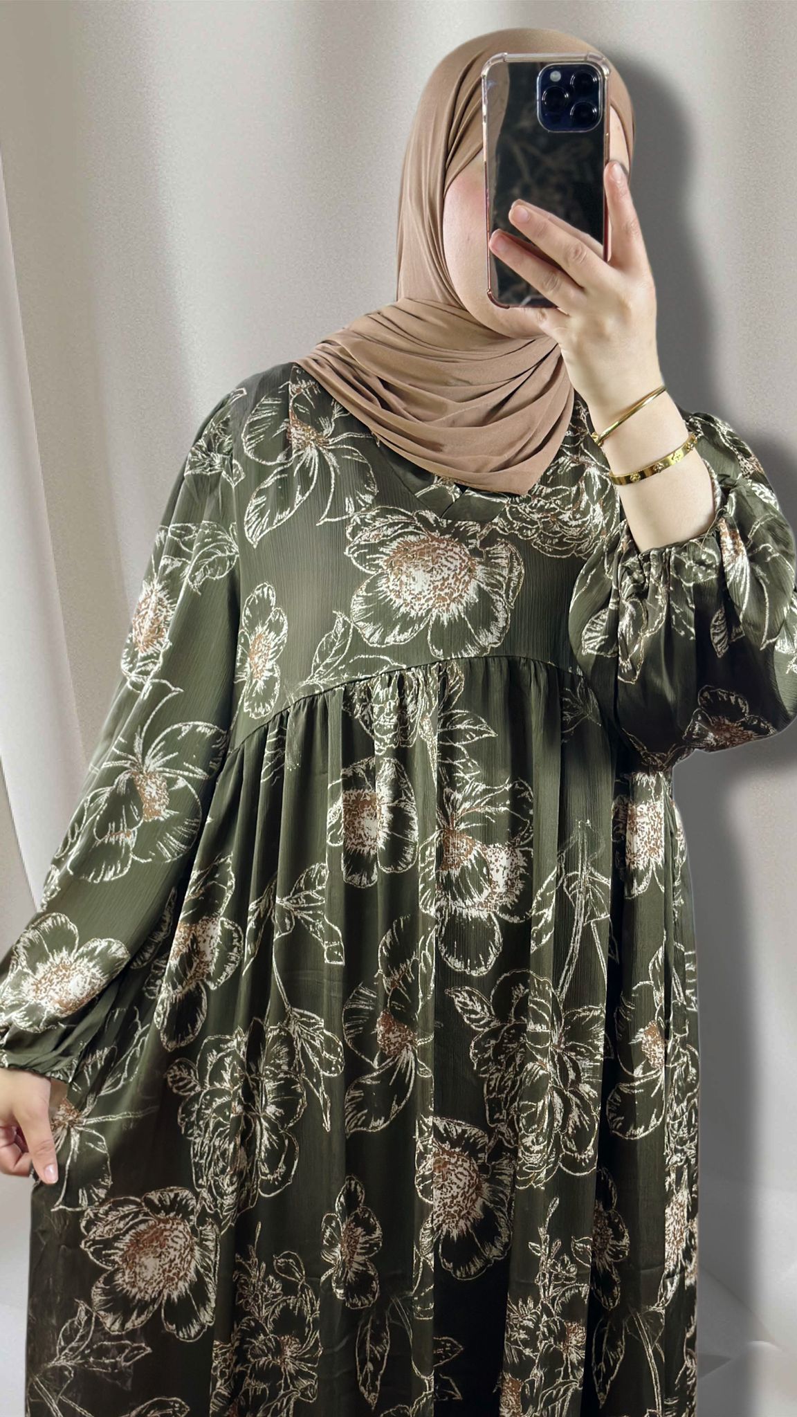 Lara maxikleid in der fare grun