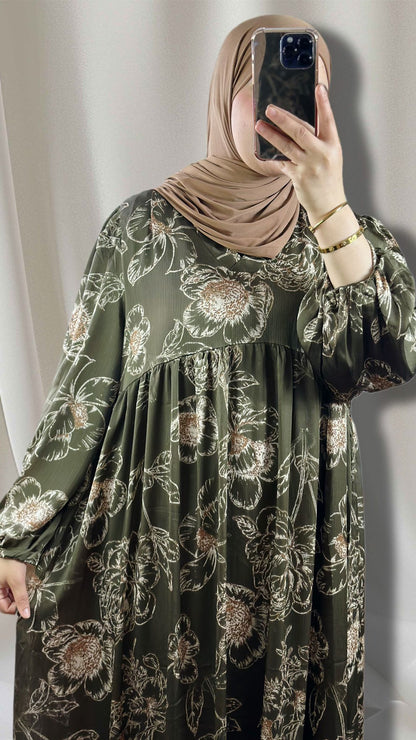 Lara maxikleid in der fare grun